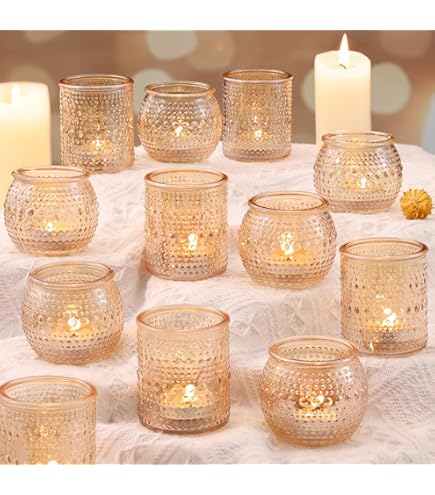 Amazon.co.jp: ゴールド奉納キャンドルホルダー 12個 アソートゴールド